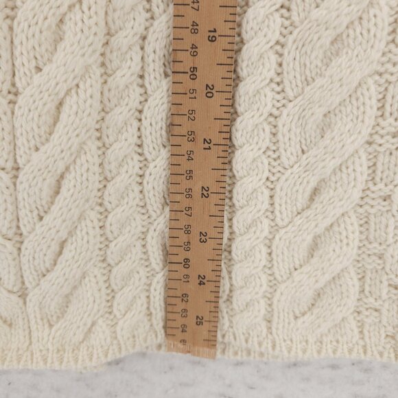 NWT ARAN Super Soft Merino Wool 3-Button Cardigan Asymmetrical Cable Knit XL - Picture 14 of 14